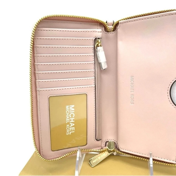 Michael Kors Large Flat MF Phone Case Wallet Light Pink - Picture 7 of 9